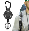 Offisupply™ - PREMIUM Retractable Polygonal Keychain Heavy Duty Badge Holder Reel with Steel Wire & Anti-theft Easy Open Clip