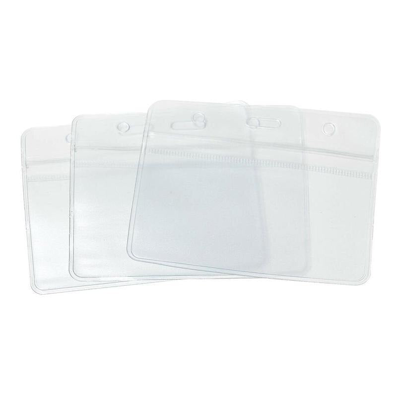 Offisupply™ - 10pcs Soft PVC Transparent Work Card Protector Cover, Photo Card Holder