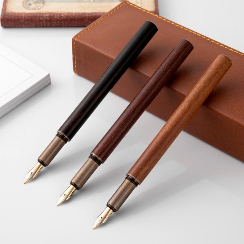 Offisupply™ - NEW Luxury Retro Wood wit Bronze Fountain Pen-  0.5mm