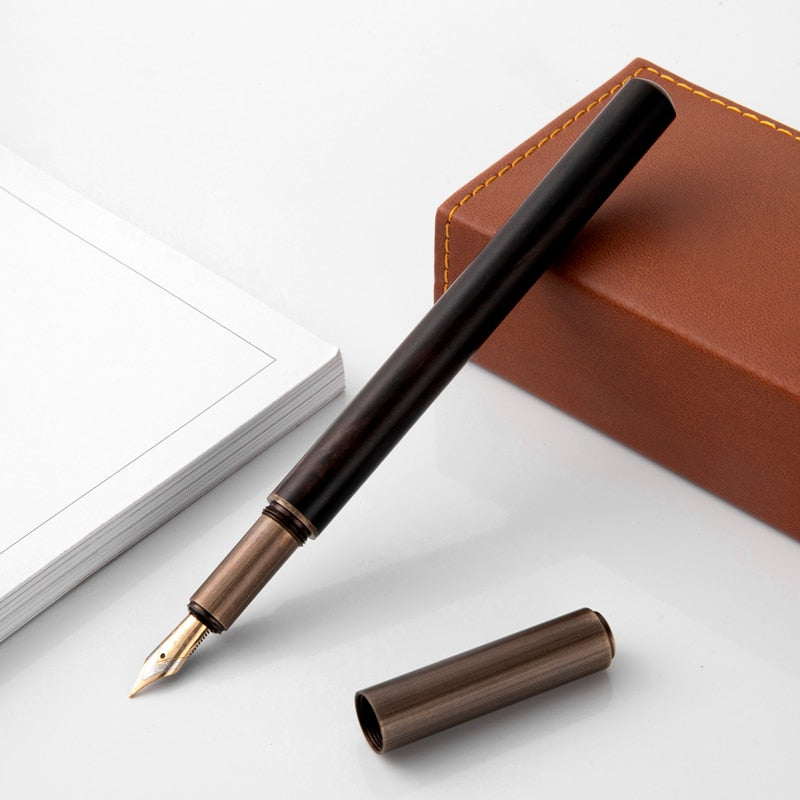 Offisupply™ - NEW Luxury Retro Wood wit Bronze Fountain Pen-  0.5mm