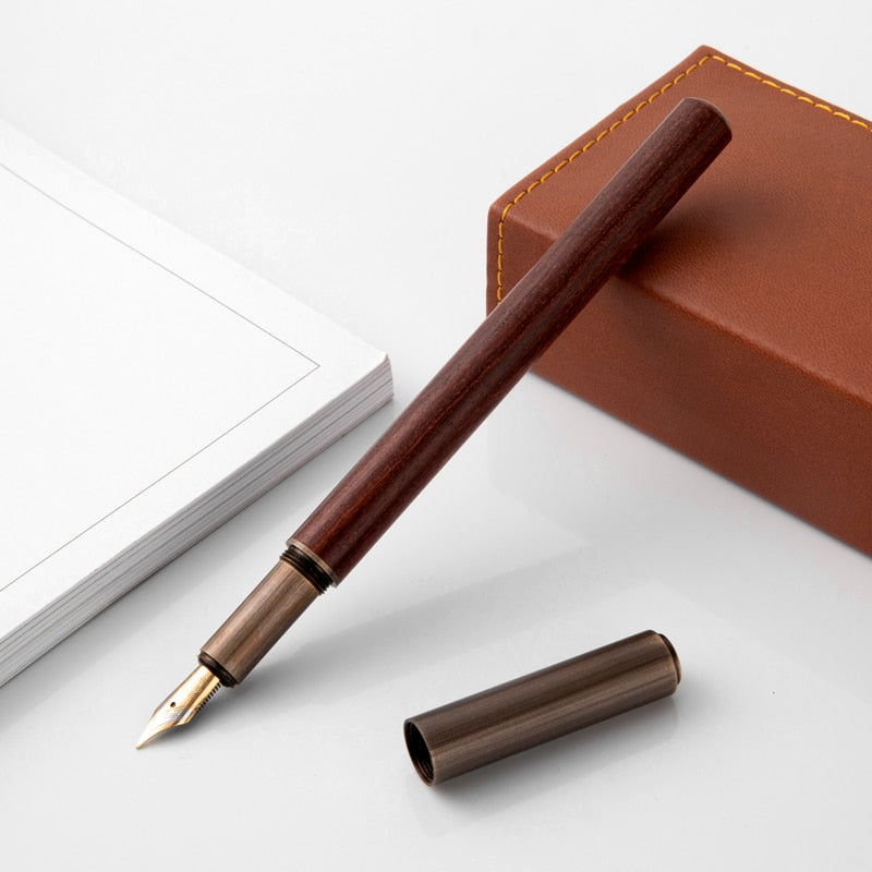 Offisupply™ - NEW Luxury Retro Wood wit Bronze Fountain Pen-  0.5mm