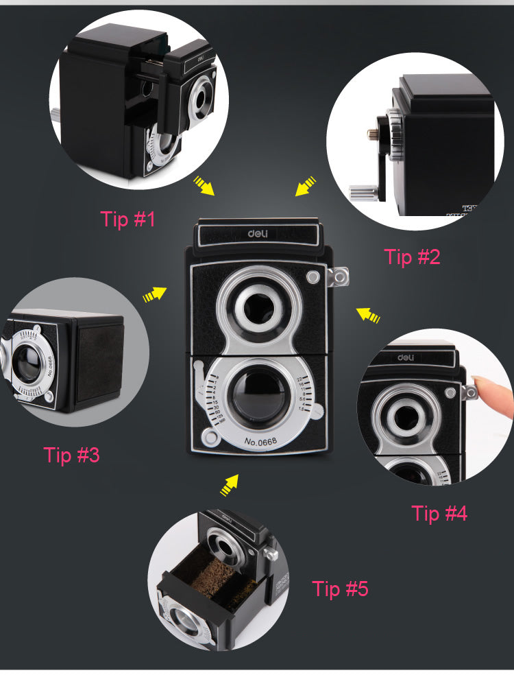 Offisupply™ - Pencil Sharpener that Looks Like a Retro Camera!