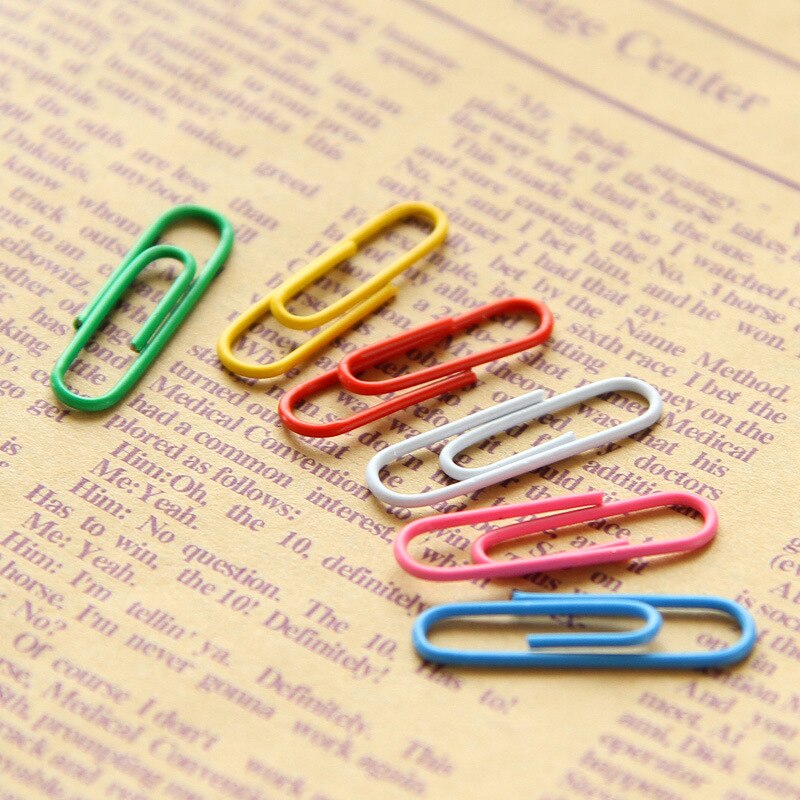 Offisupply™ - 100 pcs/pack Rainbow Coloured Paper Clips, Useful to Organise Documents