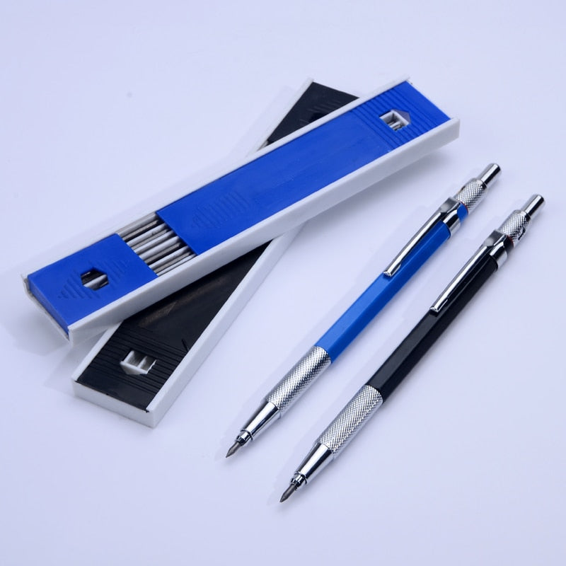 Offisupply™ - Creative Mechanical Drafting Pencil with 12 Pieces of Lead - Metal 2.0 MM HB Standard