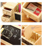 Offisupply™ - Wooden Desk Organiser/Pen Holder with Drawers and Blackboard