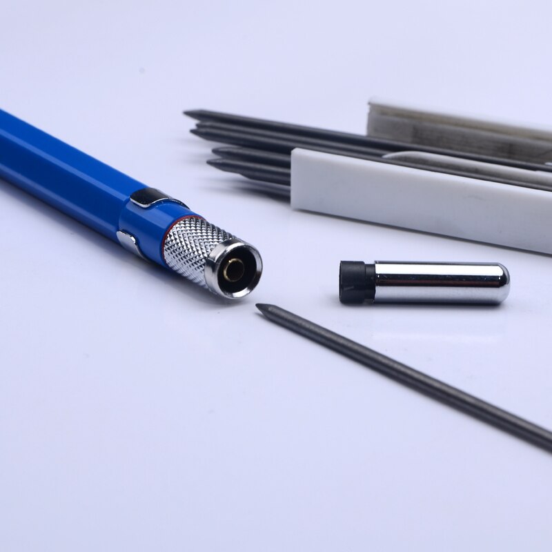 Offisupply™ - Creative Mechanical Drafting Pencil with 12 Pieces of Lead - Metal 2.0 MM HB Standard