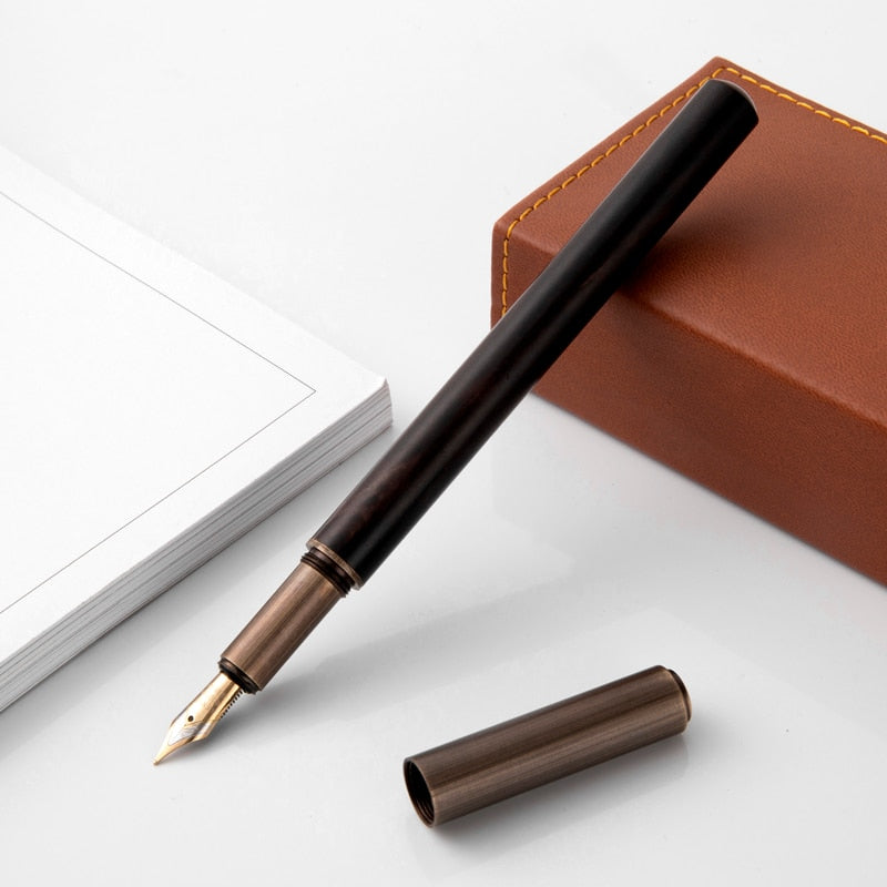 Offisupply™ - NEW Luxury Retro Wood wit Bronze Fountain Pen-  0.5mm