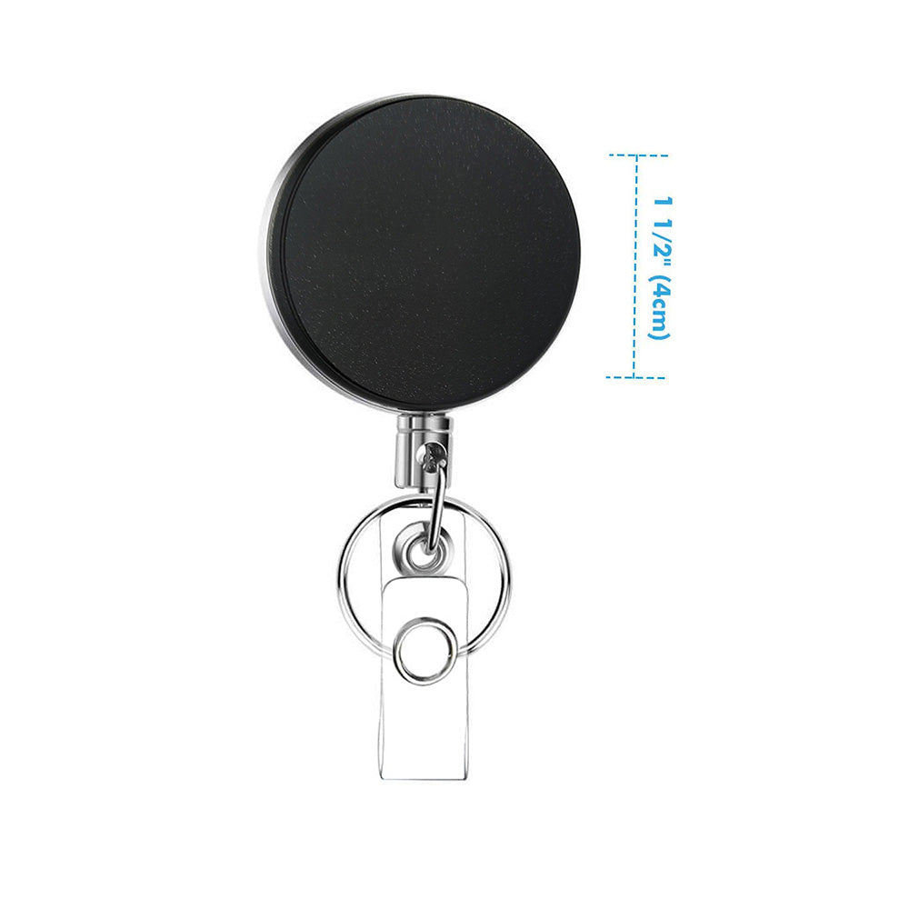 Offisupply™ - 3 Pieces Retractable Badge Holder Heavy Duty Badge Reels ID Holder with Keychain Ring