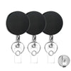 Offisupply™ - 3 Pieces Retractable Badge Holder Heavy Duty Badge Reels ID Holder with Keychain Ring